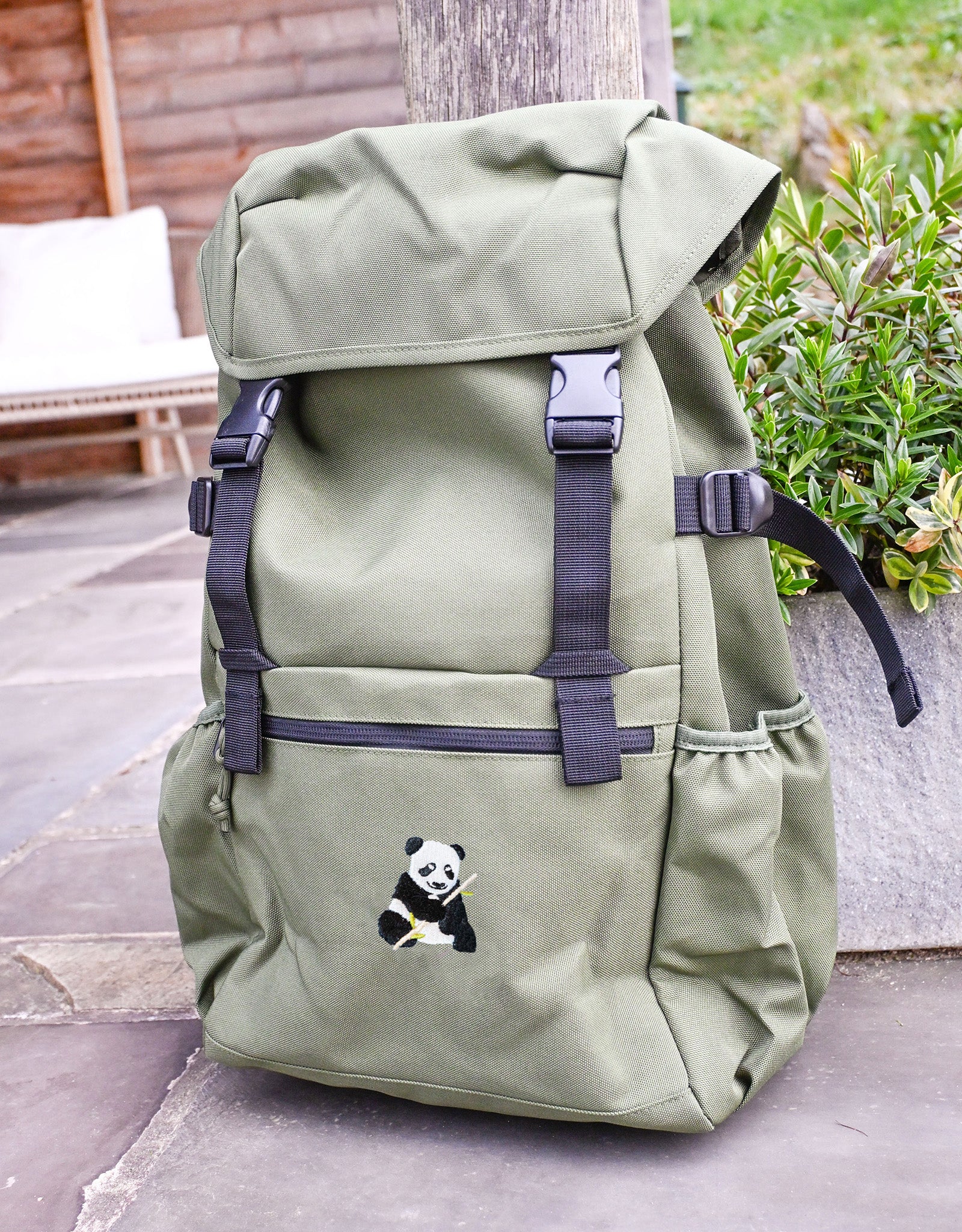 Giant Panda Embroidered Recycled Rucksack