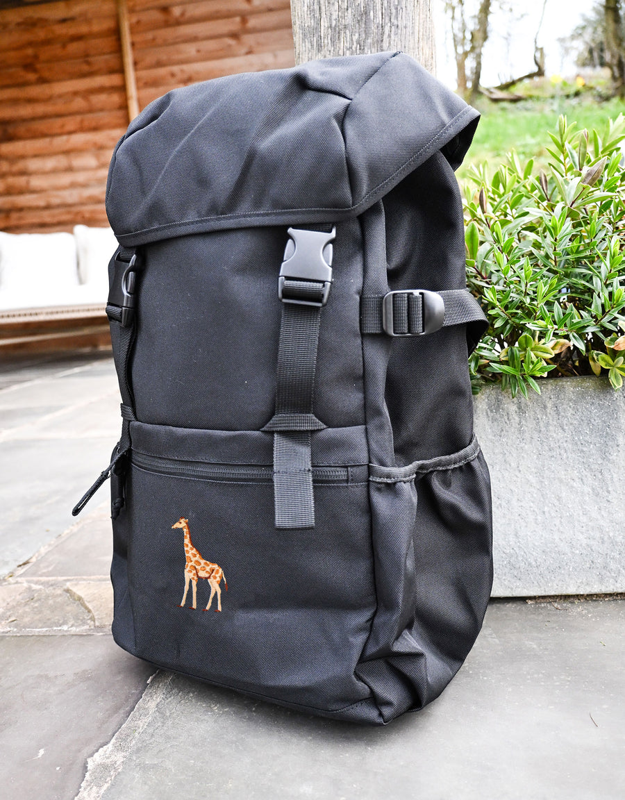 Giraffe Embroidered Recycled Rucksack