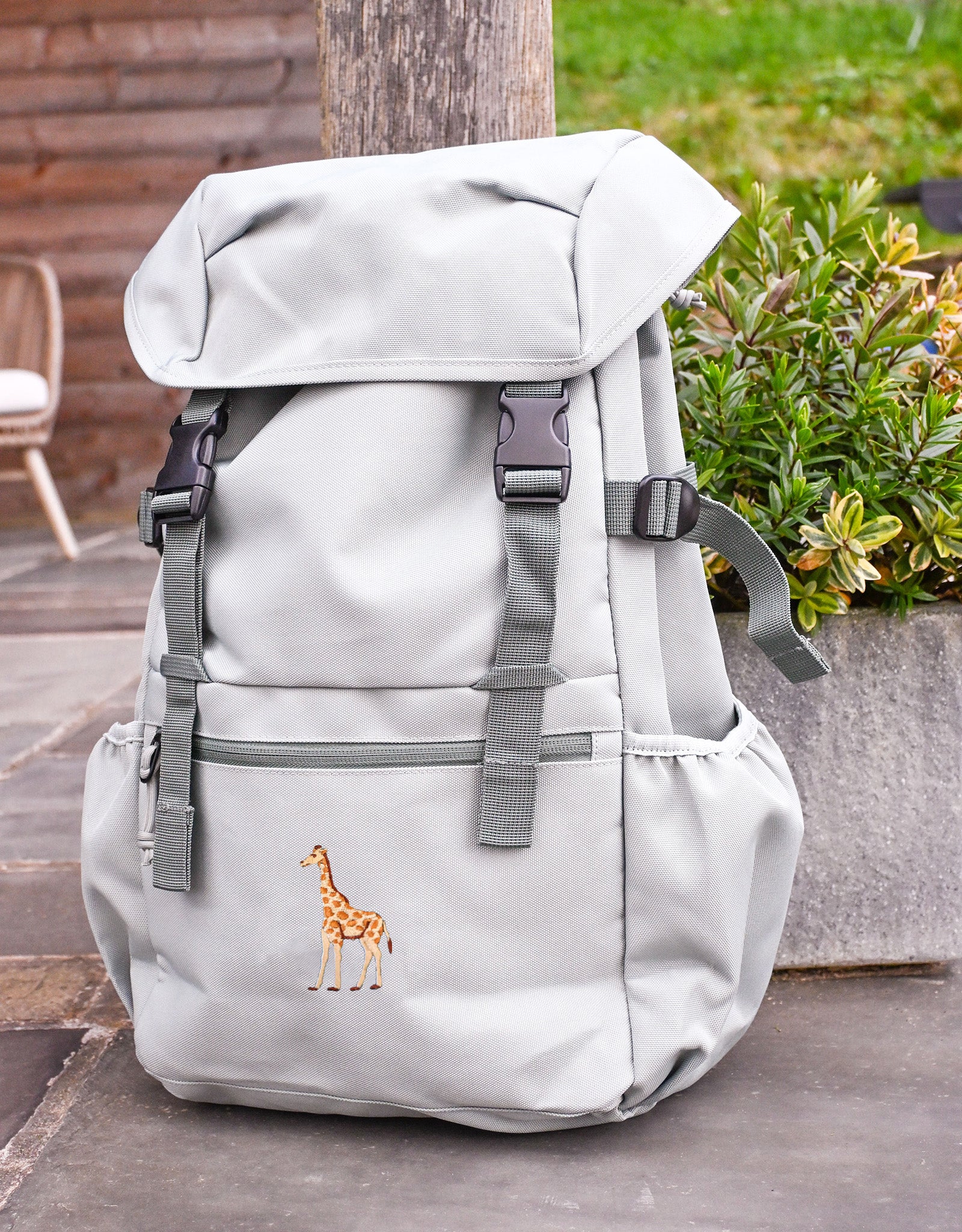 Giraffe Embroidered Recycled Rucksack