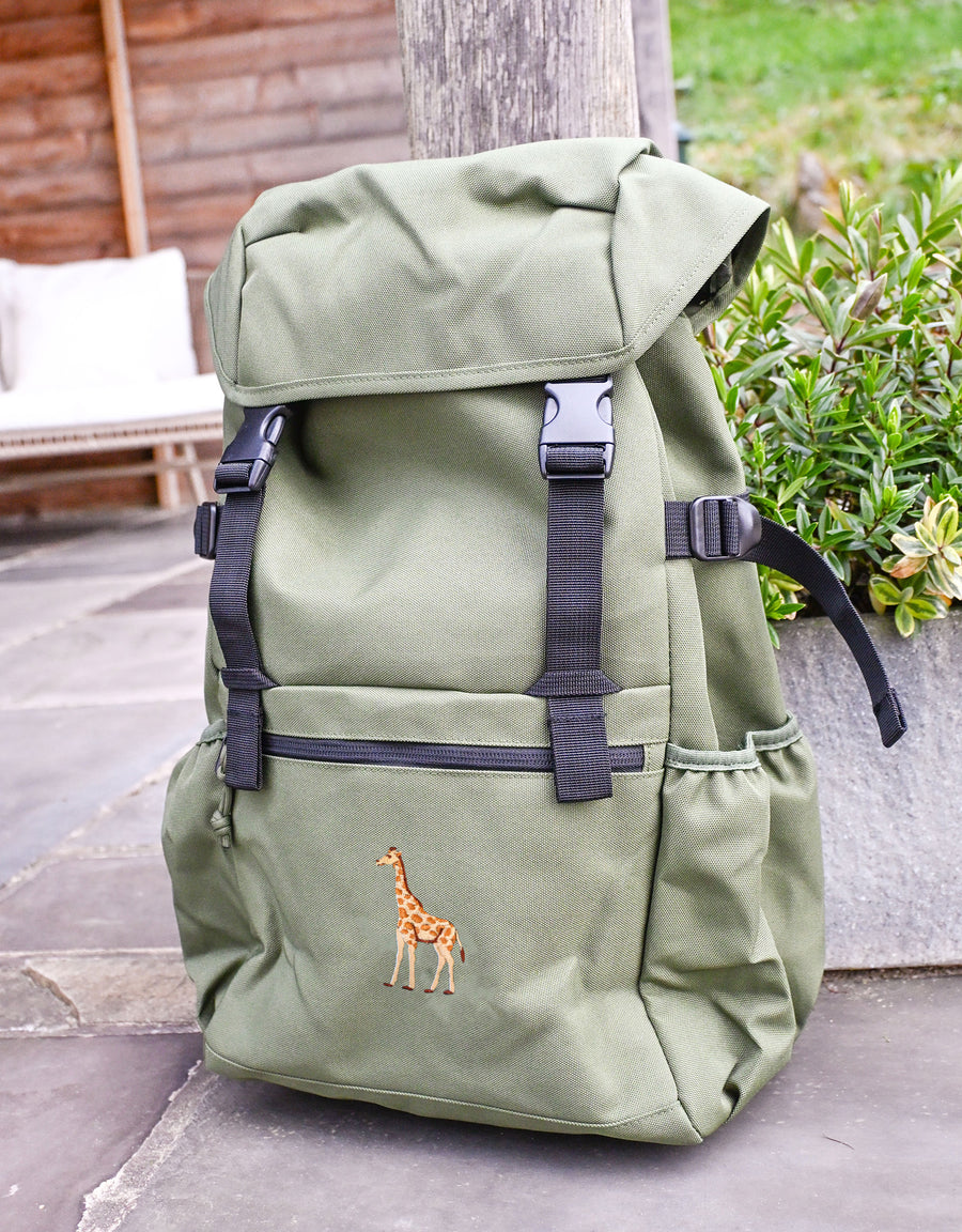 Giraffe Embroidered Recycled Rucksack