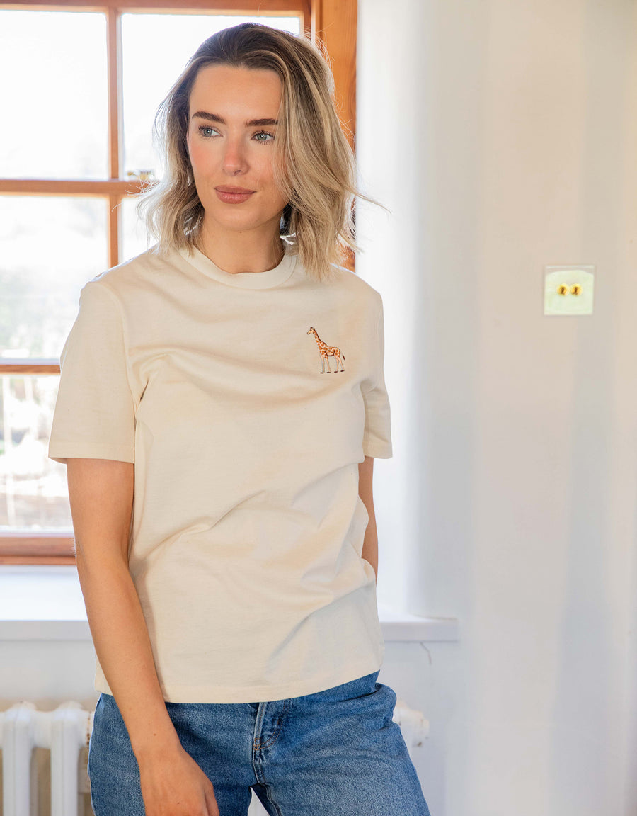 Giraffe Embroidered Unisex T-Shirt