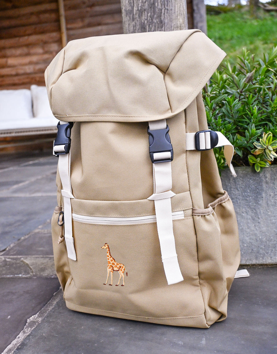 Giraffe Embroidered Recycled Rucksack