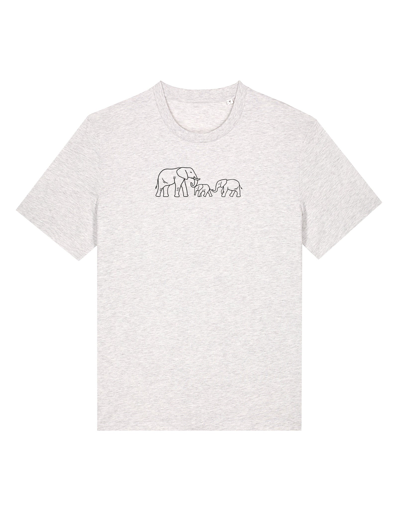 Family of Elephants Embroidered Unisex T-Shirt