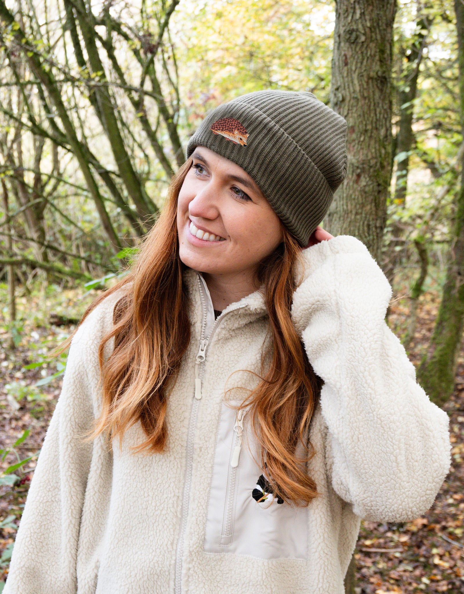 Hedgehog Embroidered Beanie