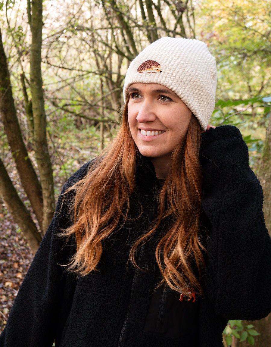 Hedgehog Embroidered Beanie