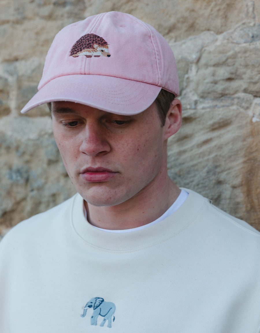Hedgehog Embroidered Vintage Cap