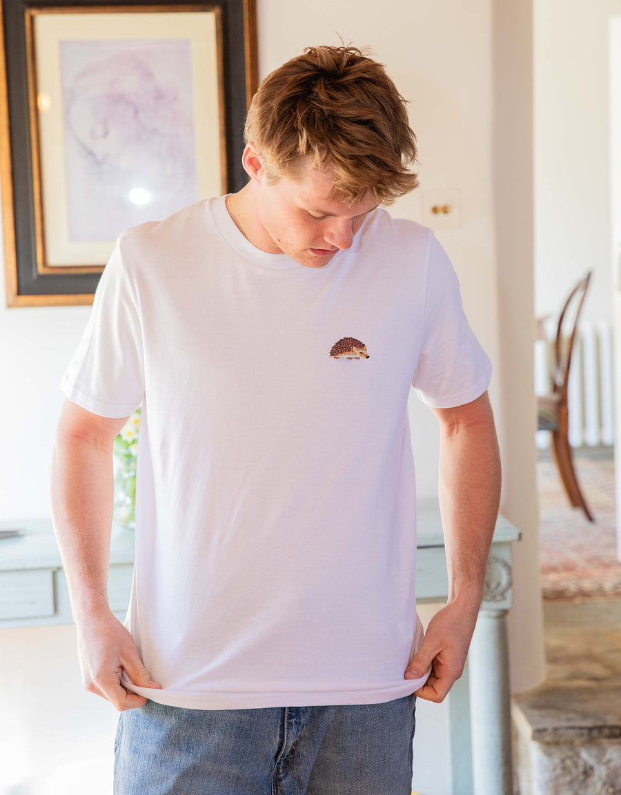 Hedgehog Embroidered Unisex T-Shirt