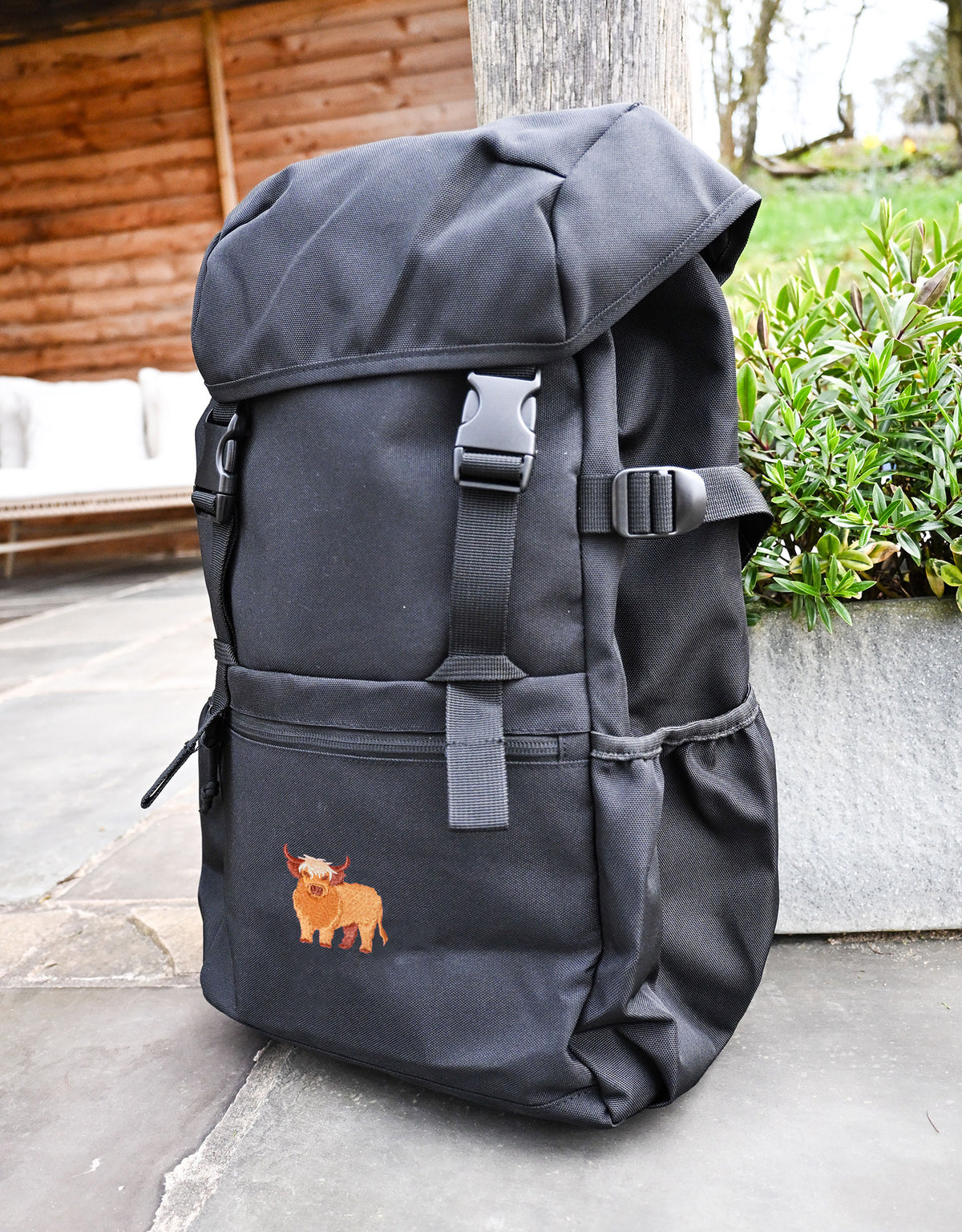 Highland Cow Embroidered Recycled Rucksack