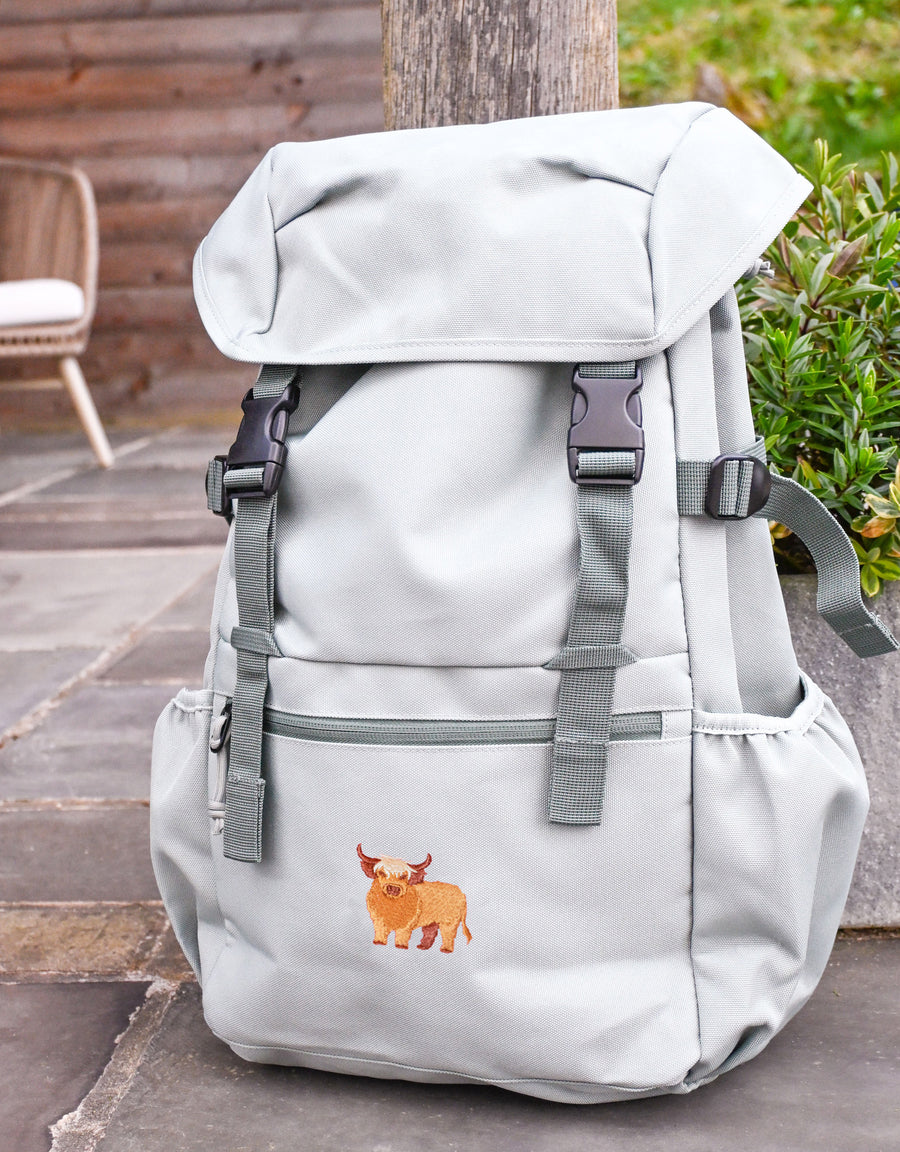 Highland Cow Embroidered Recycled Rucksack