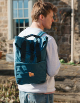 Highland Cow Embroidered Fold-Top Backpack