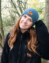 Highland Cow Embroidered Beanie