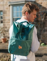 Highland Cow Embroidered Fold-Top Backpack