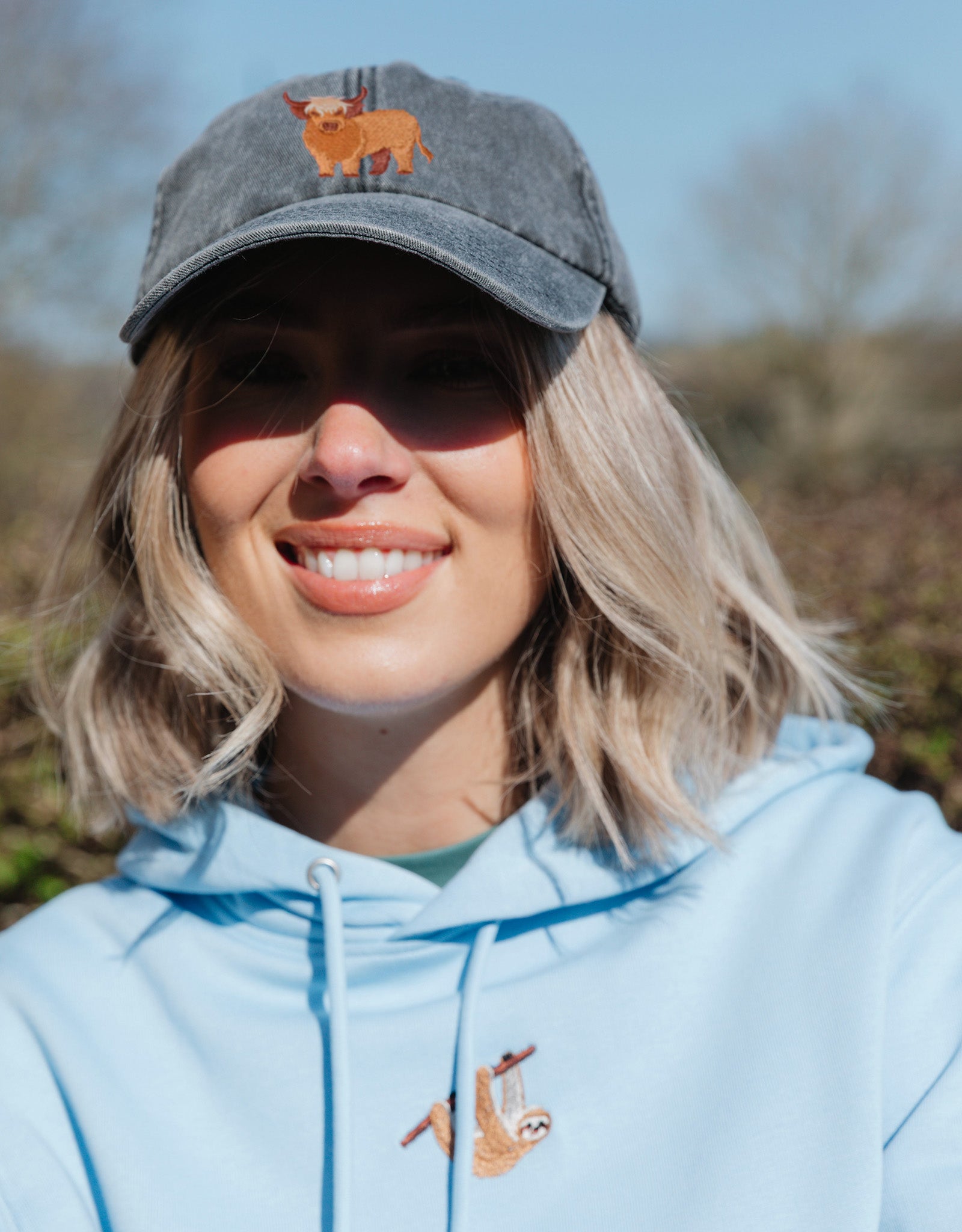 Highland Cow Embroidered Vintage Cap