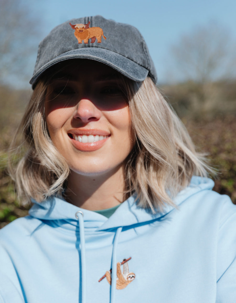 Highland Cow Embroidered Vintage Cap