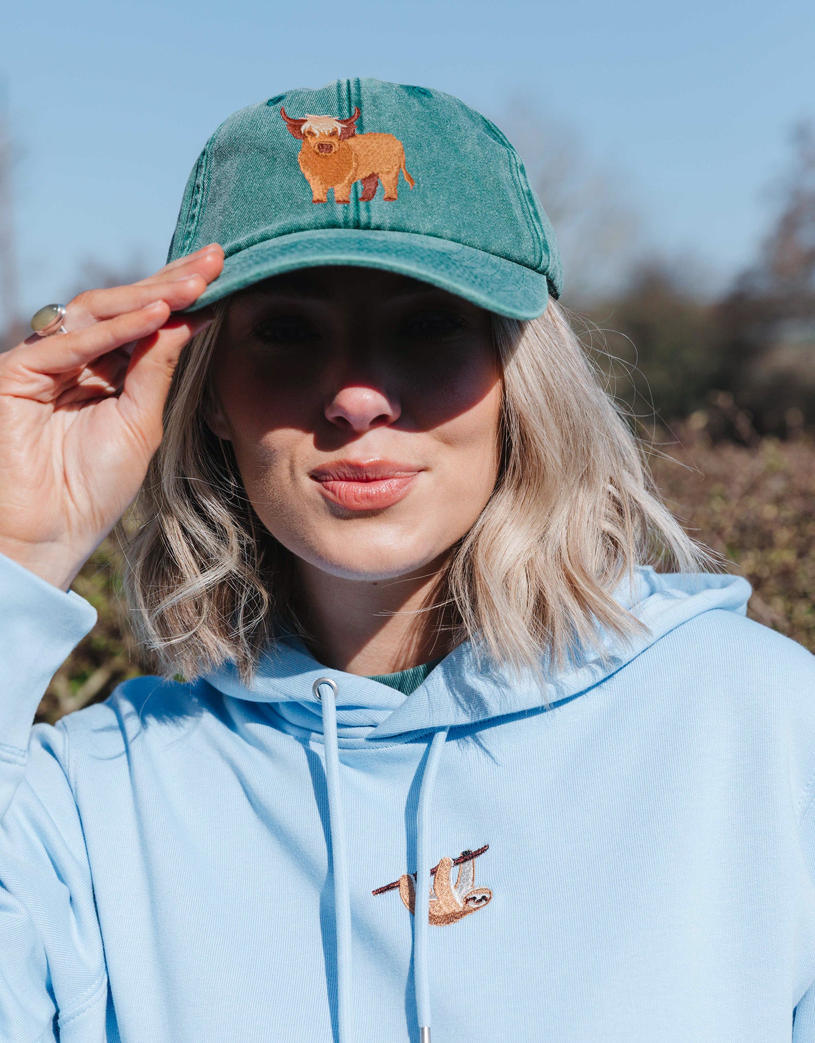Highland Cow Embroidered Vintage Cap