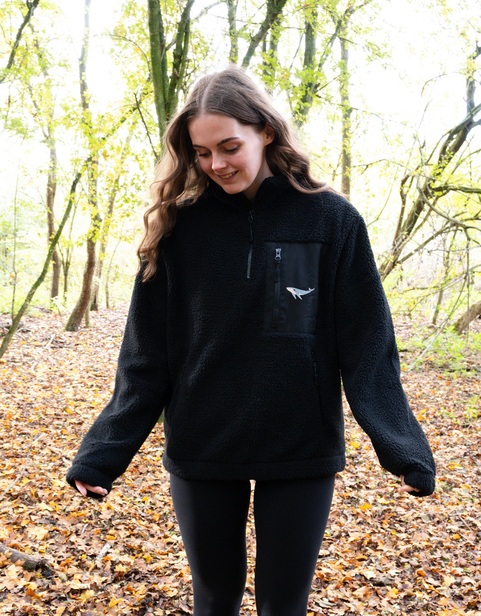 Humpback Whale 1/4 Zip Recycled Polyester Fleece