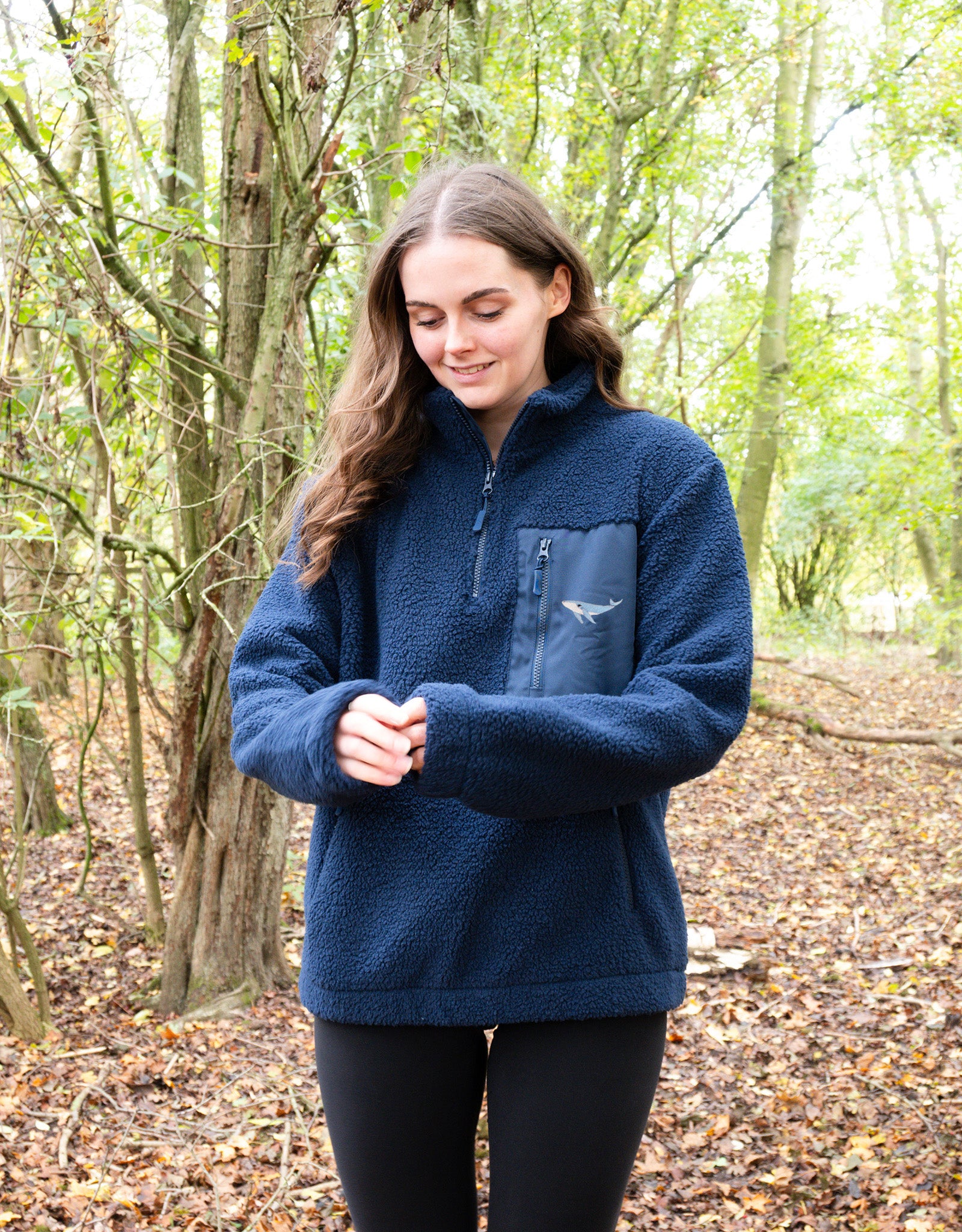 Humpback Whale 1/4 Zip Recycled Polyester Fleece