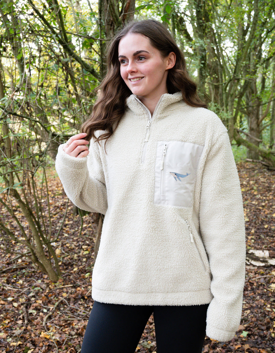 Humpback Whale 1/4 Zip Recycled Polyester Fleece