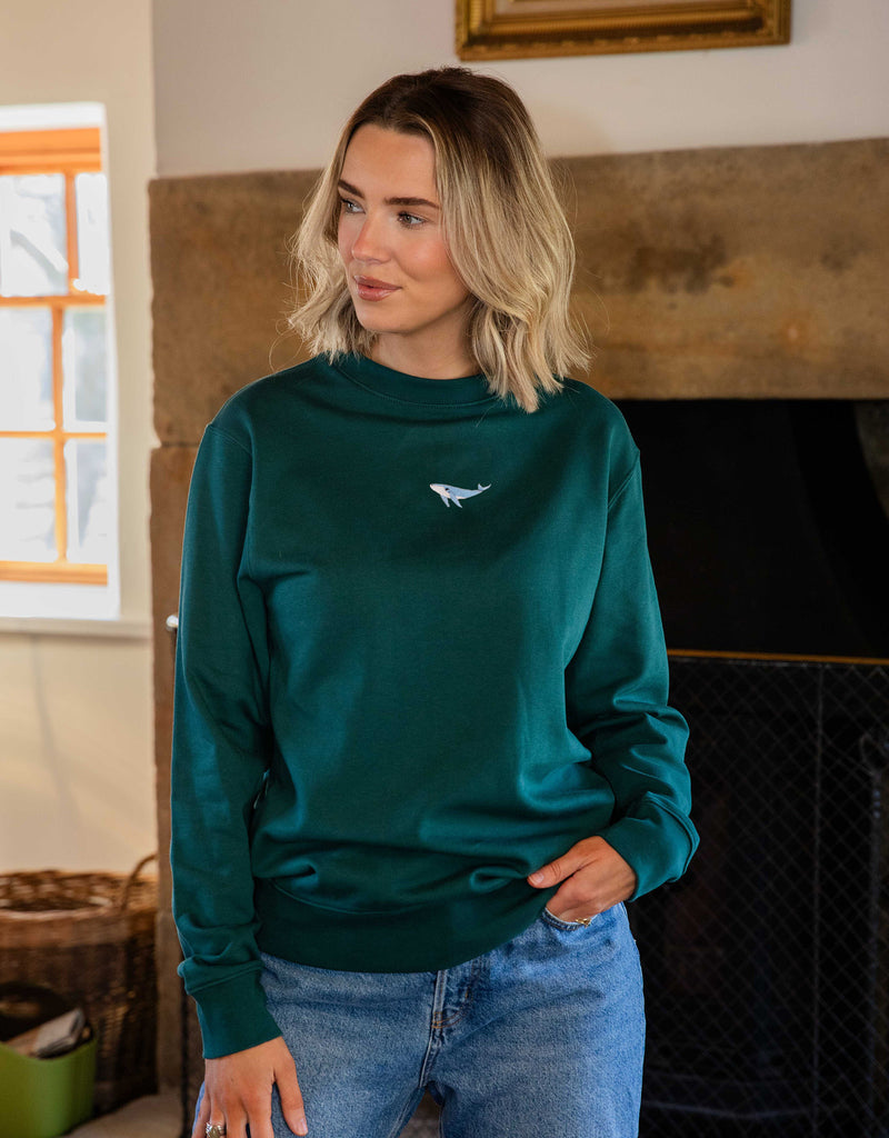 Humpback Whale Embroidered Unisex Sweatshirt