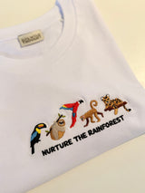 Nurture The Rainforest Embroidered Unisex T-Shirt
