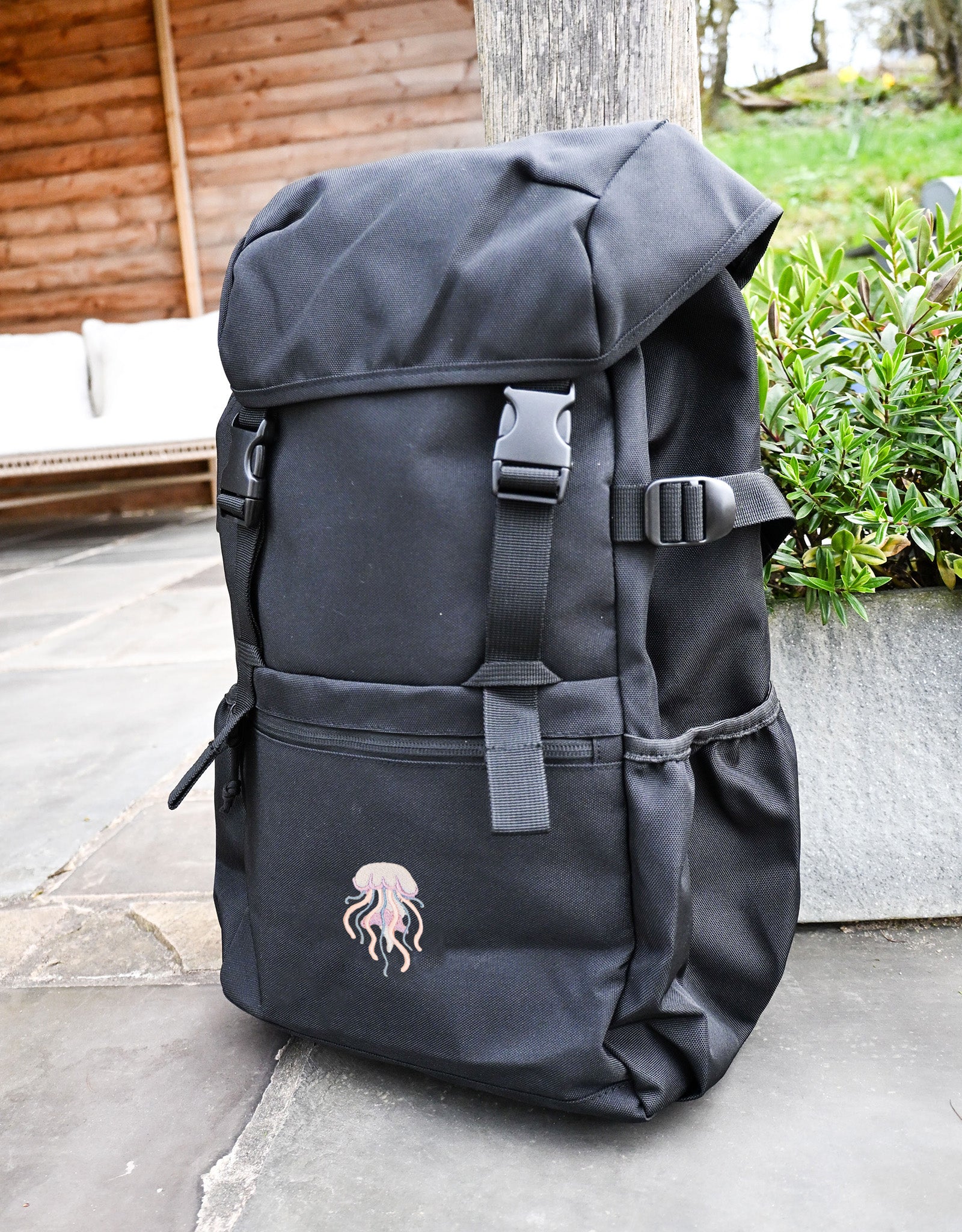 Jellyfish Embroidered Recycled Rucksack