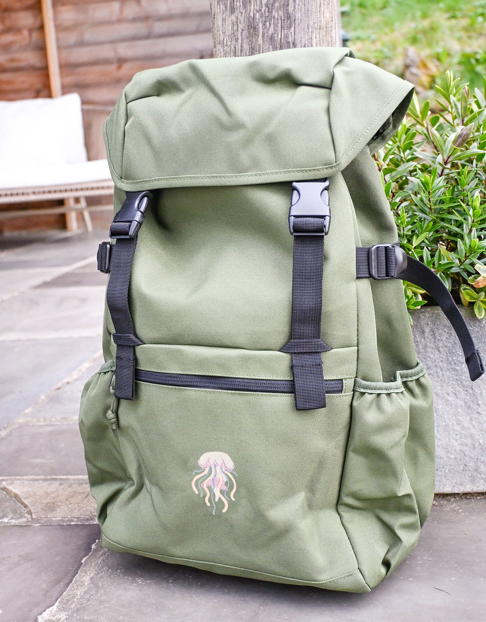 Jellyfish Embroidered Recycled Rucksack