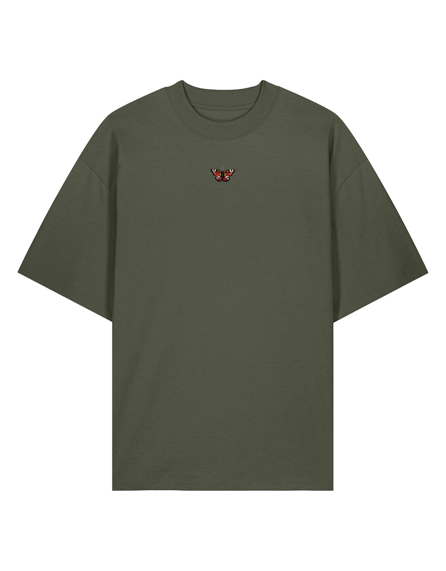 Peacock Butterfly Embroidered Unisex Oversized Tee