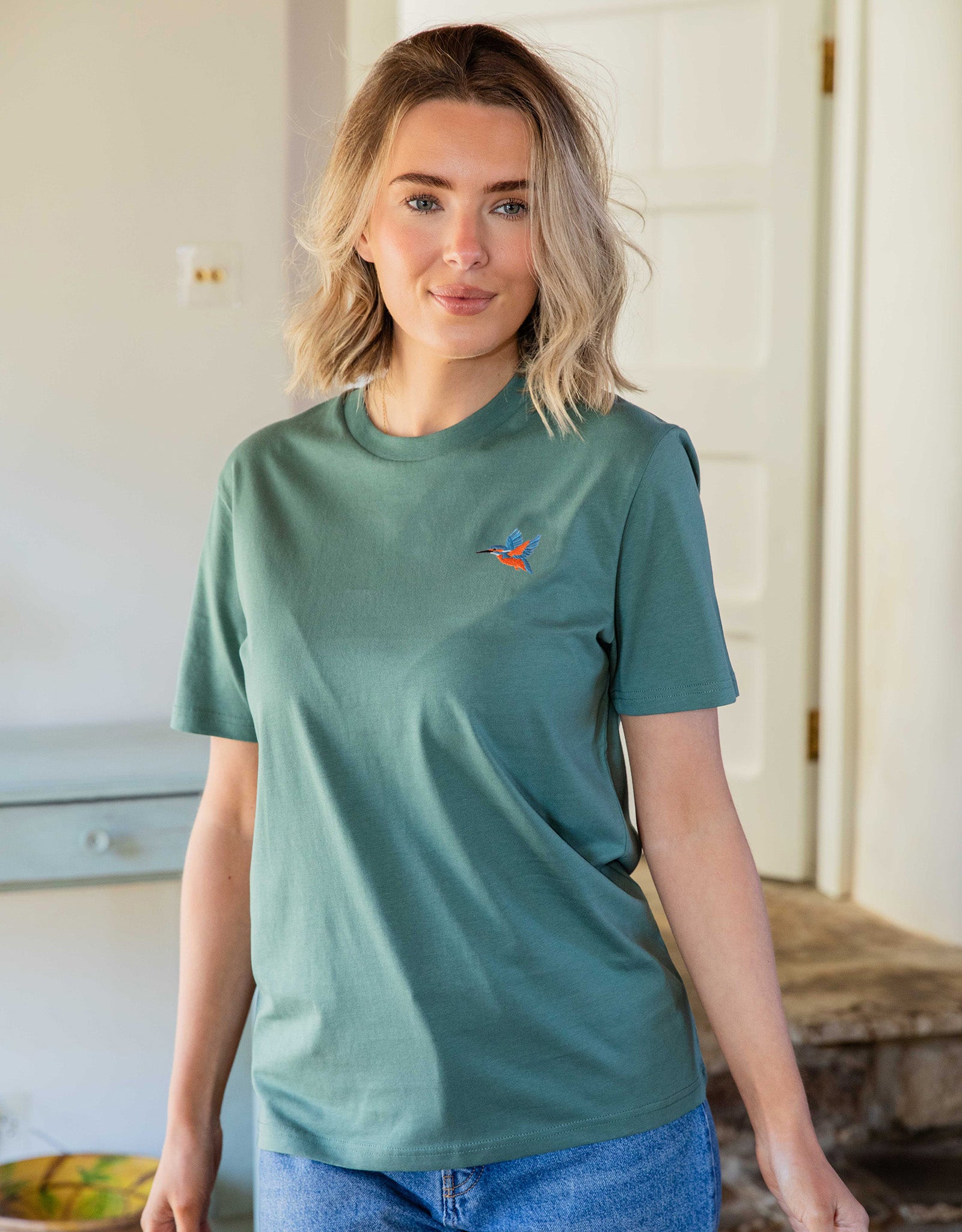 Kingfisher Embroidered Unisex T-Shirt