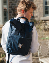 Koala Embroidered Fold-Top Backpack