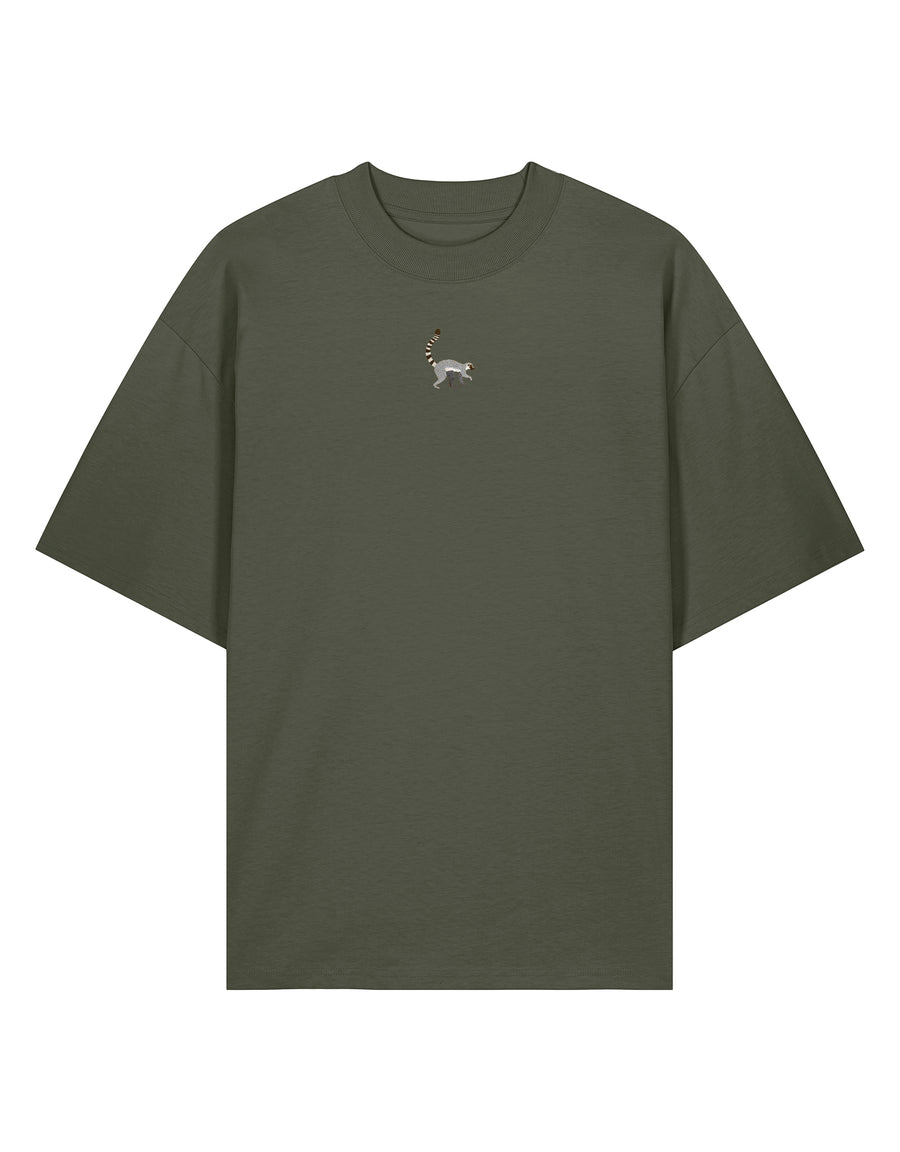 Lemur Embroidered Unisex Oversized Tee
