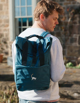 Lemur Embroidered Fold-Top Backpack