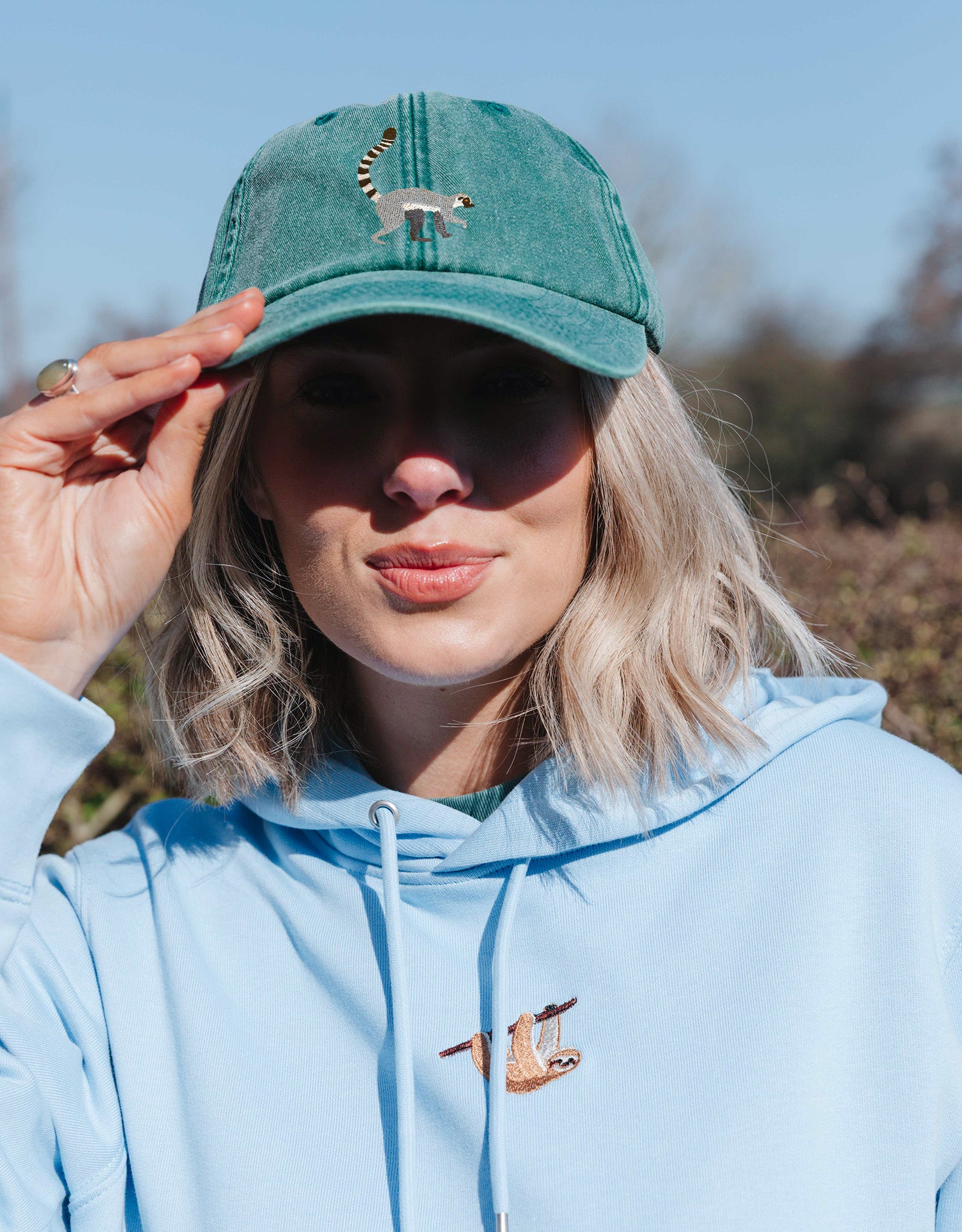 Lemur Embroidered Vintage Cap