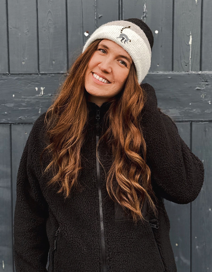 Lemur Embroidered Tonal Beanie