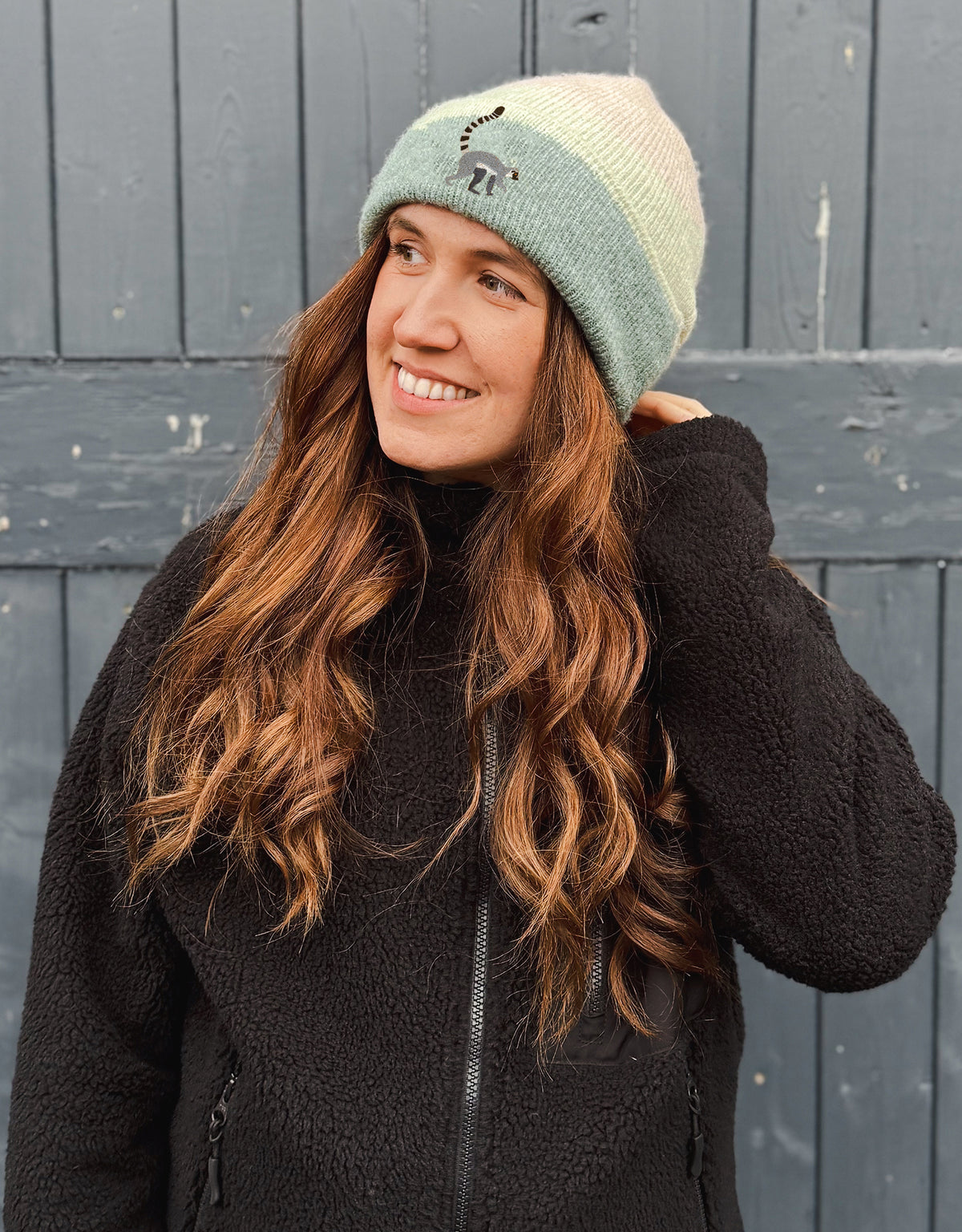 Lemur Embroidered Tonal Beanie