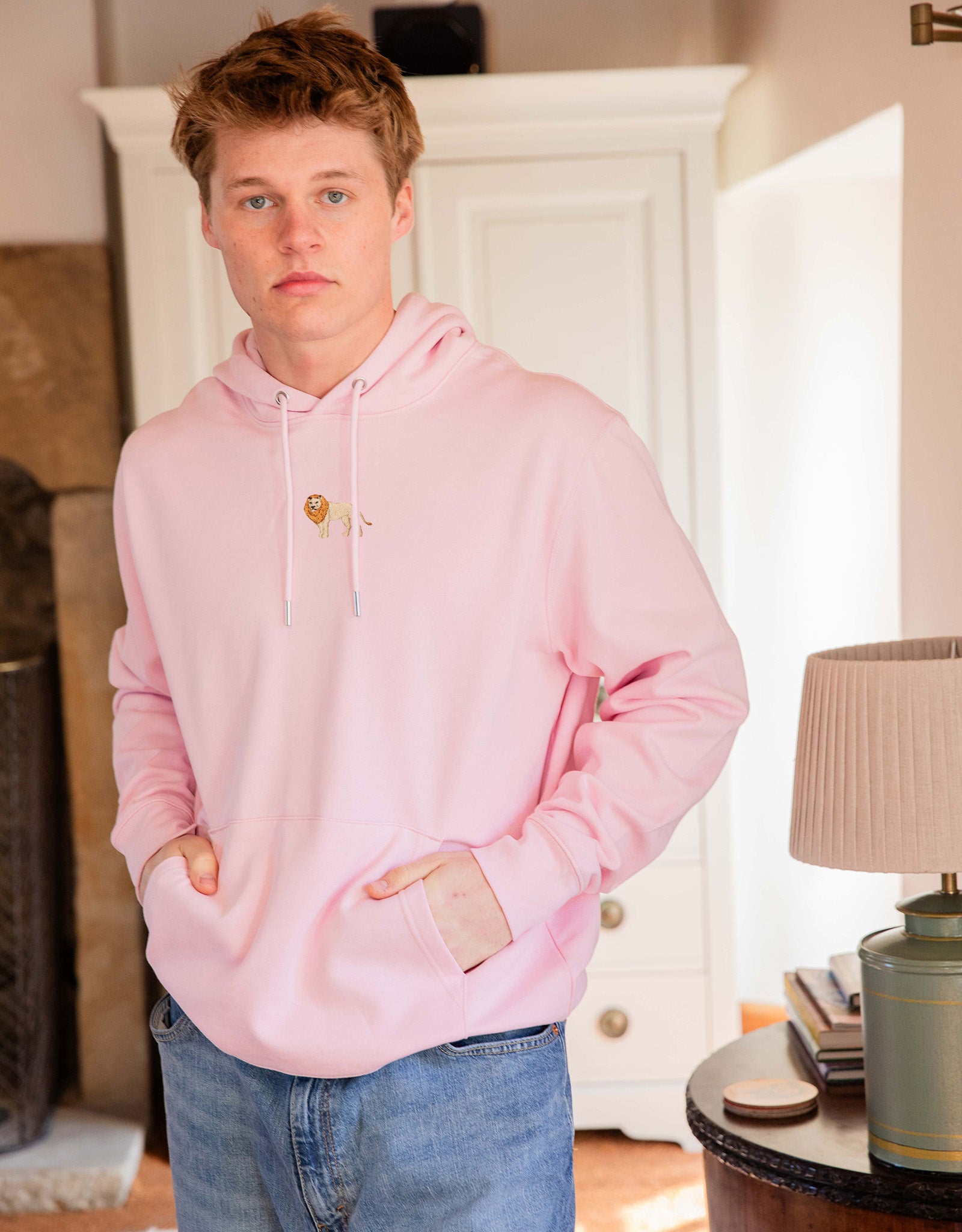 Lion Embroidered Unisex Hoodie