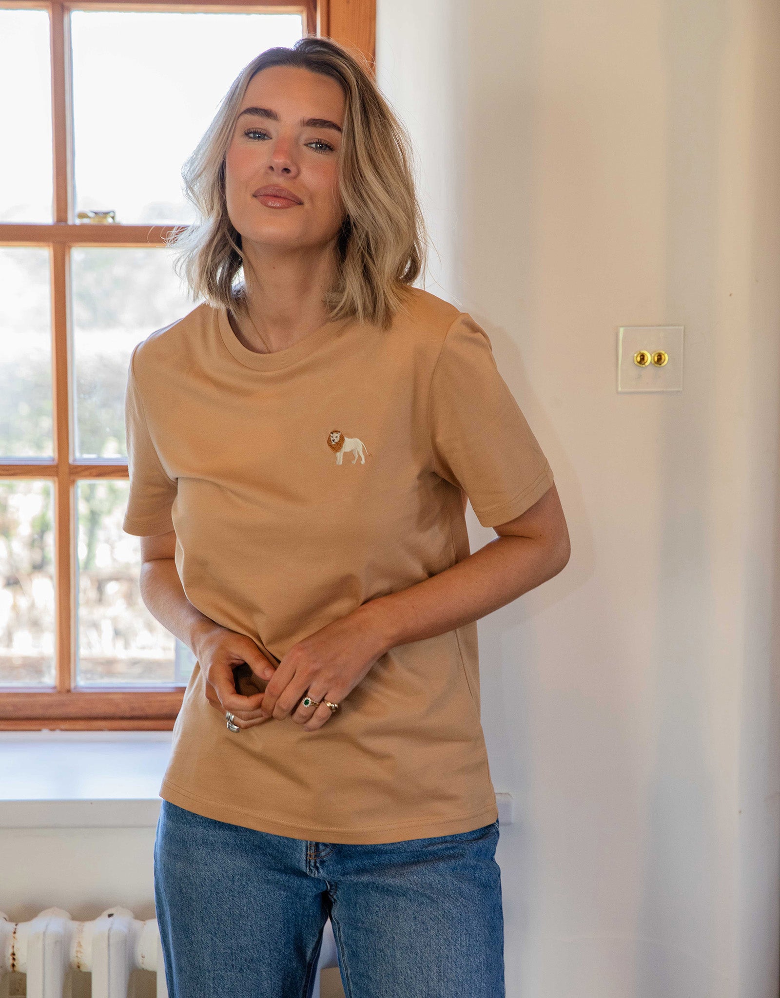 Lion Embroidered Unisex T-Shirt