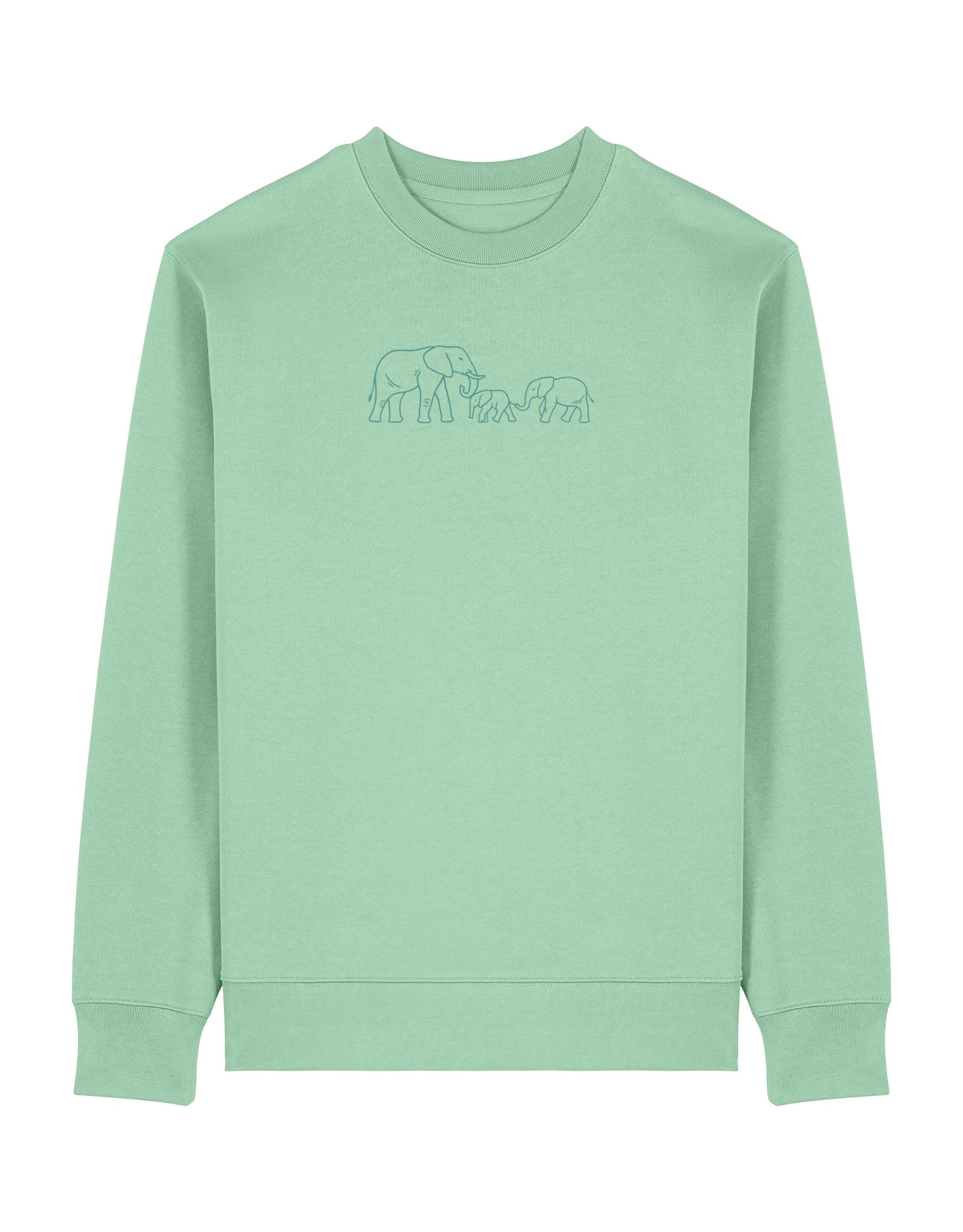 Family of Elephants Embroidered Unisex Sweatshirt
