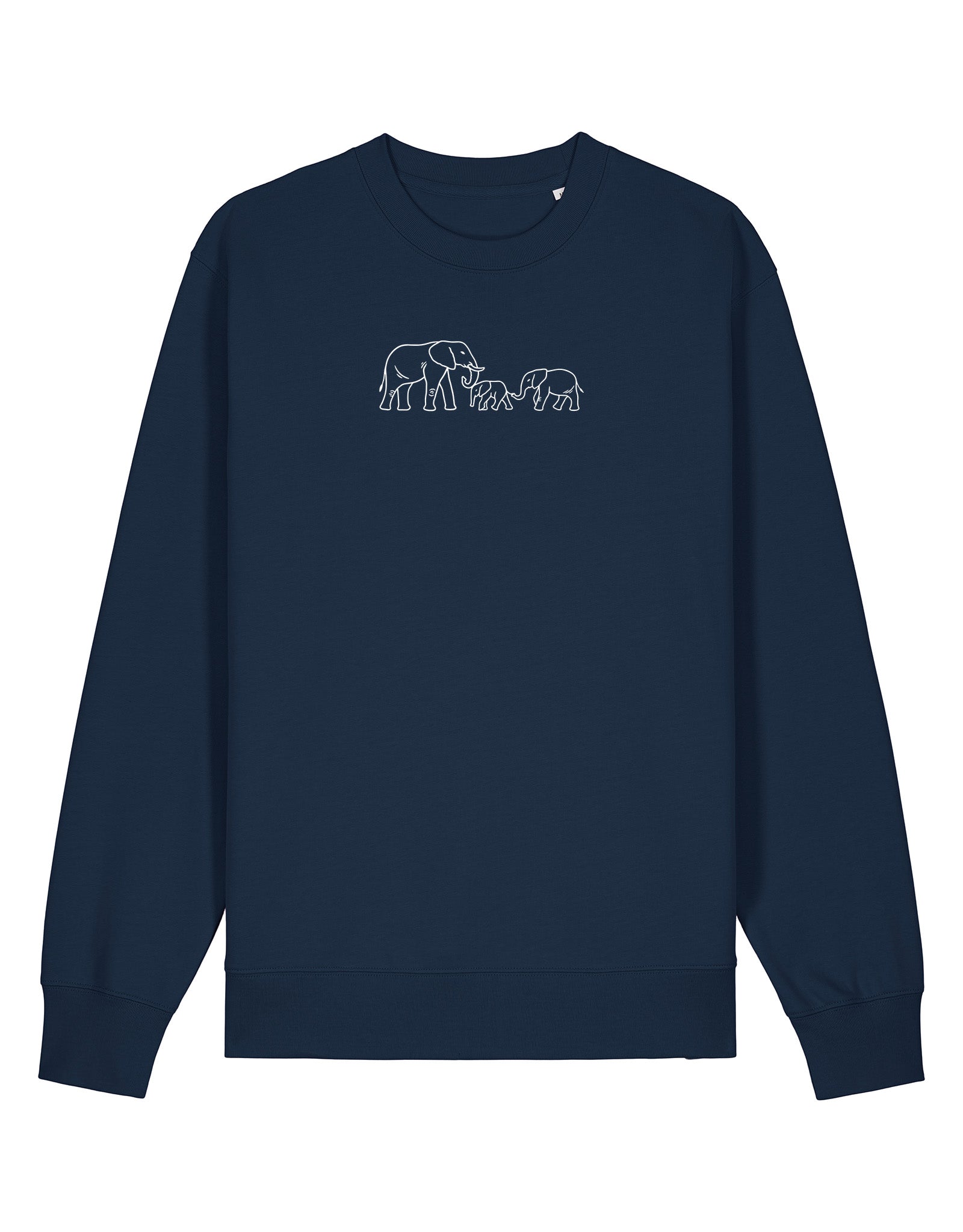 Family of Elephants Embroidered Unisex Sweatshirt