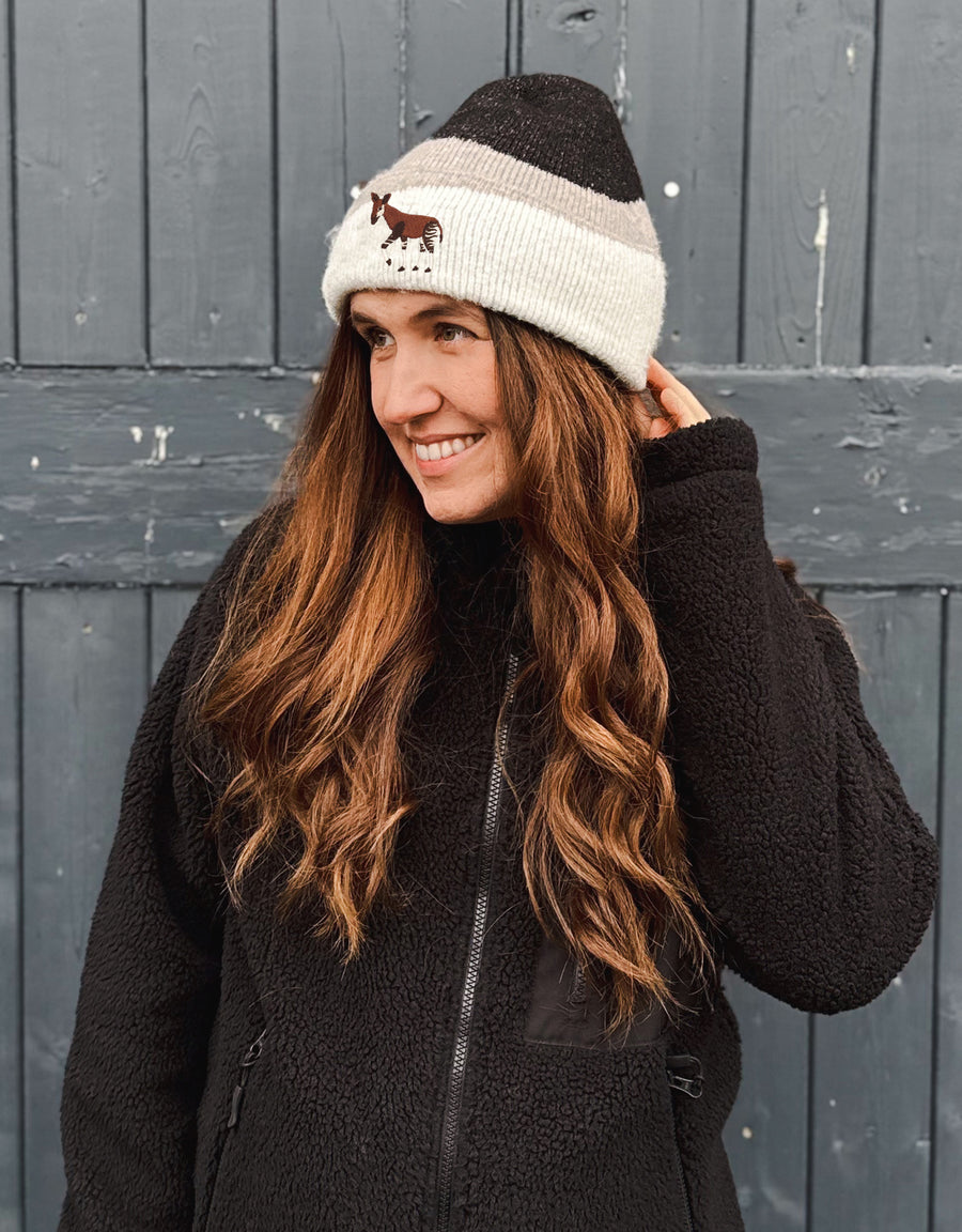 Okapi Embroidered Tonal Beanie
