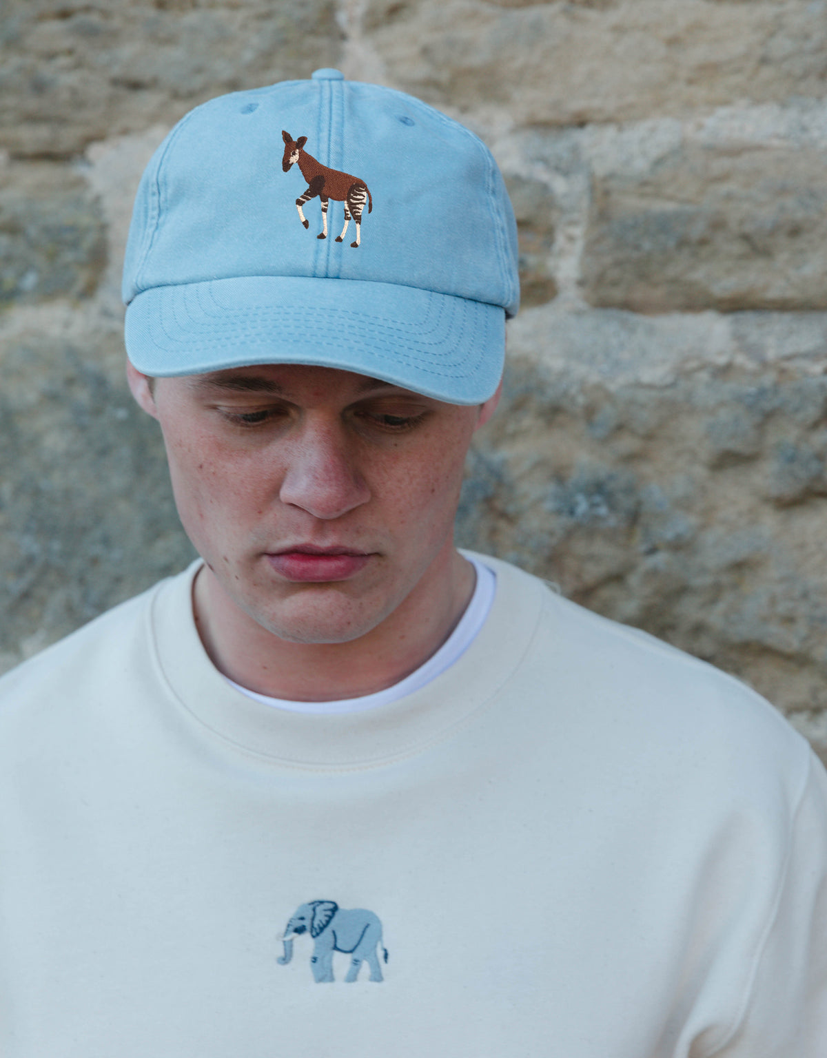 Okapi Embroidered Vintage Cap
