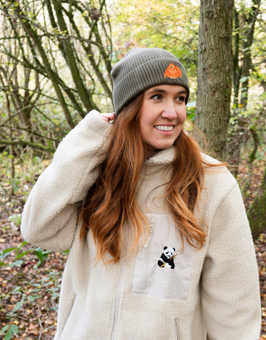 Orangutan Embroidered Beanie