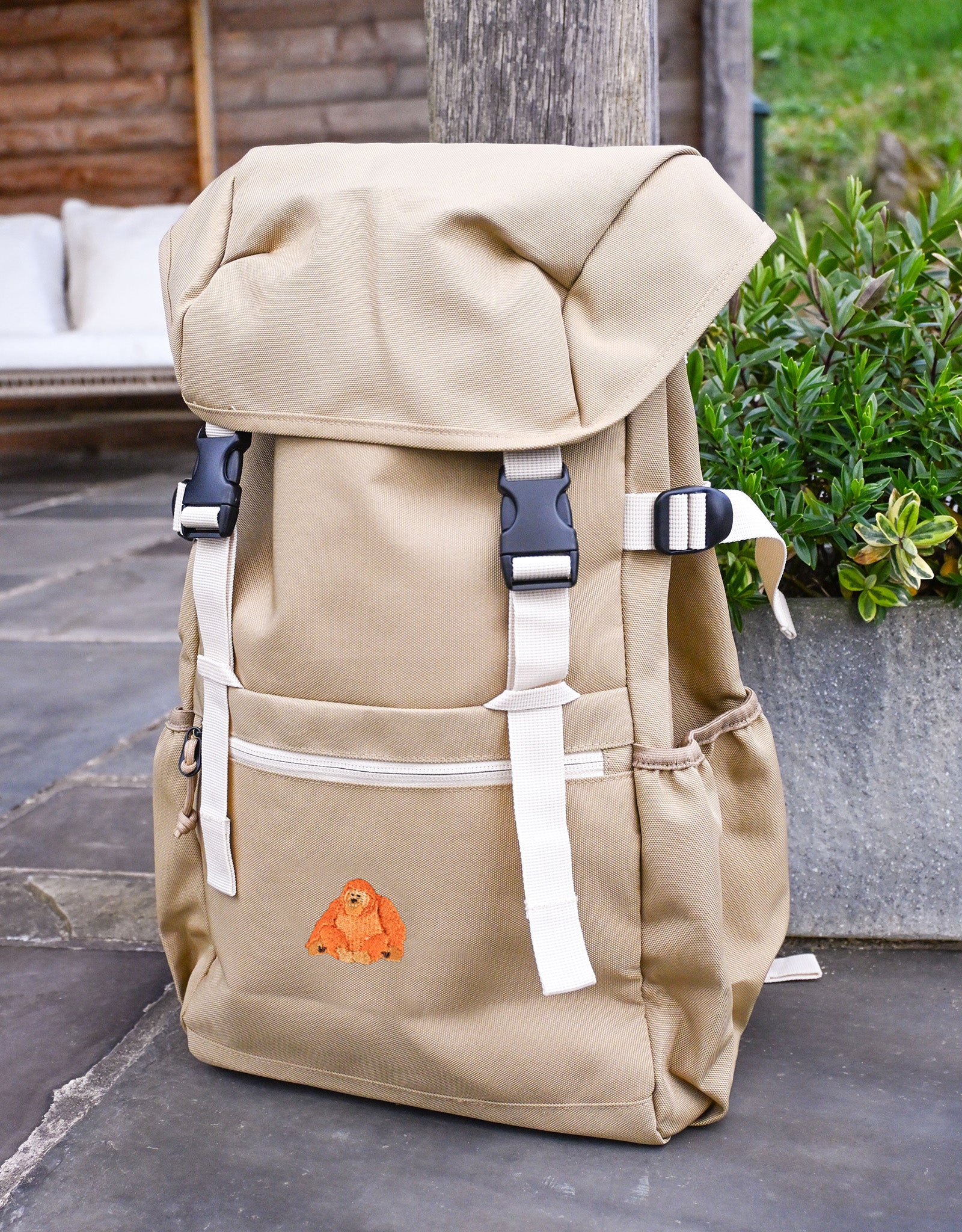 Orangutan Embroidered Recycled Rucksack