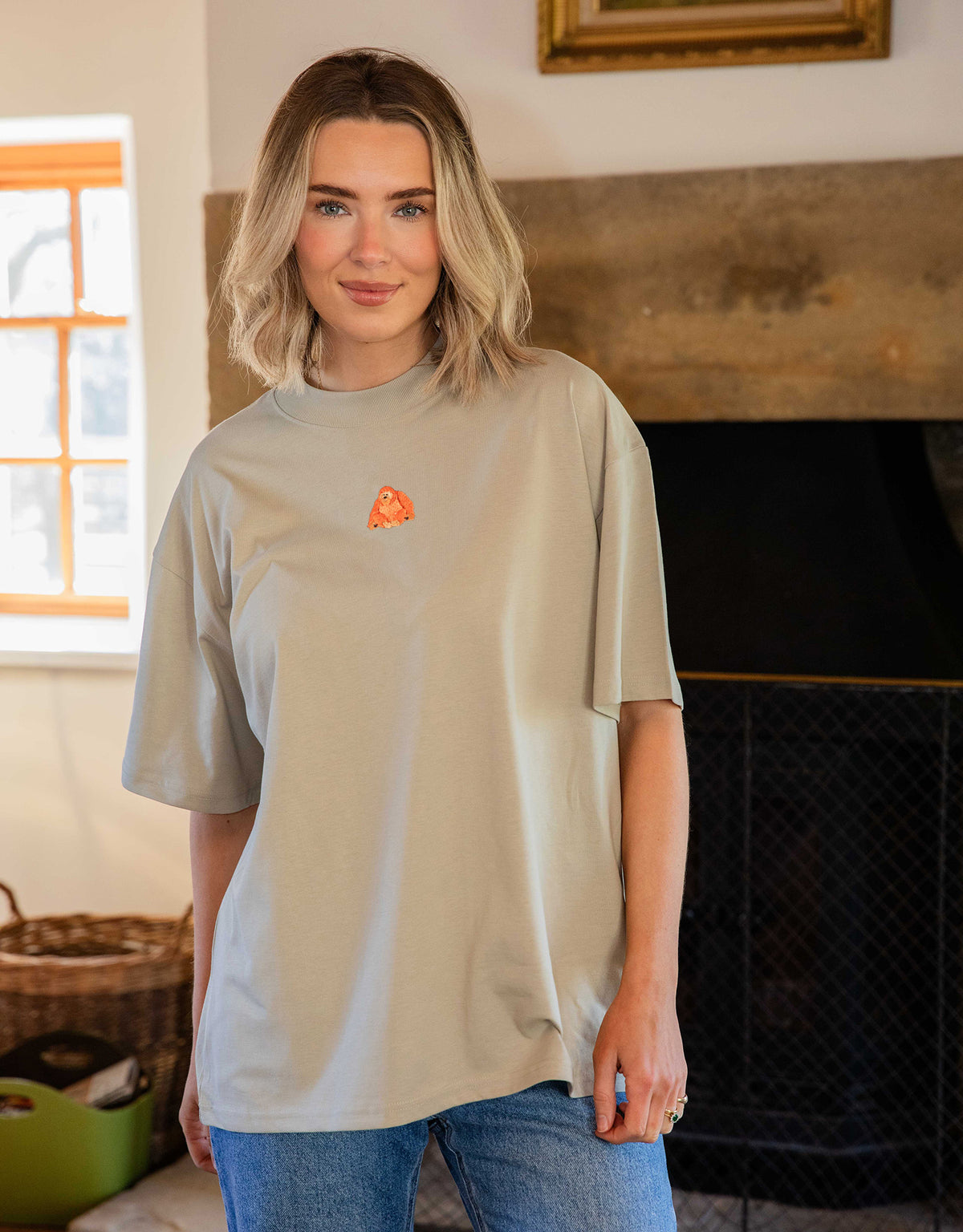 Orangutan Embroidered Unisex Oversized Tee