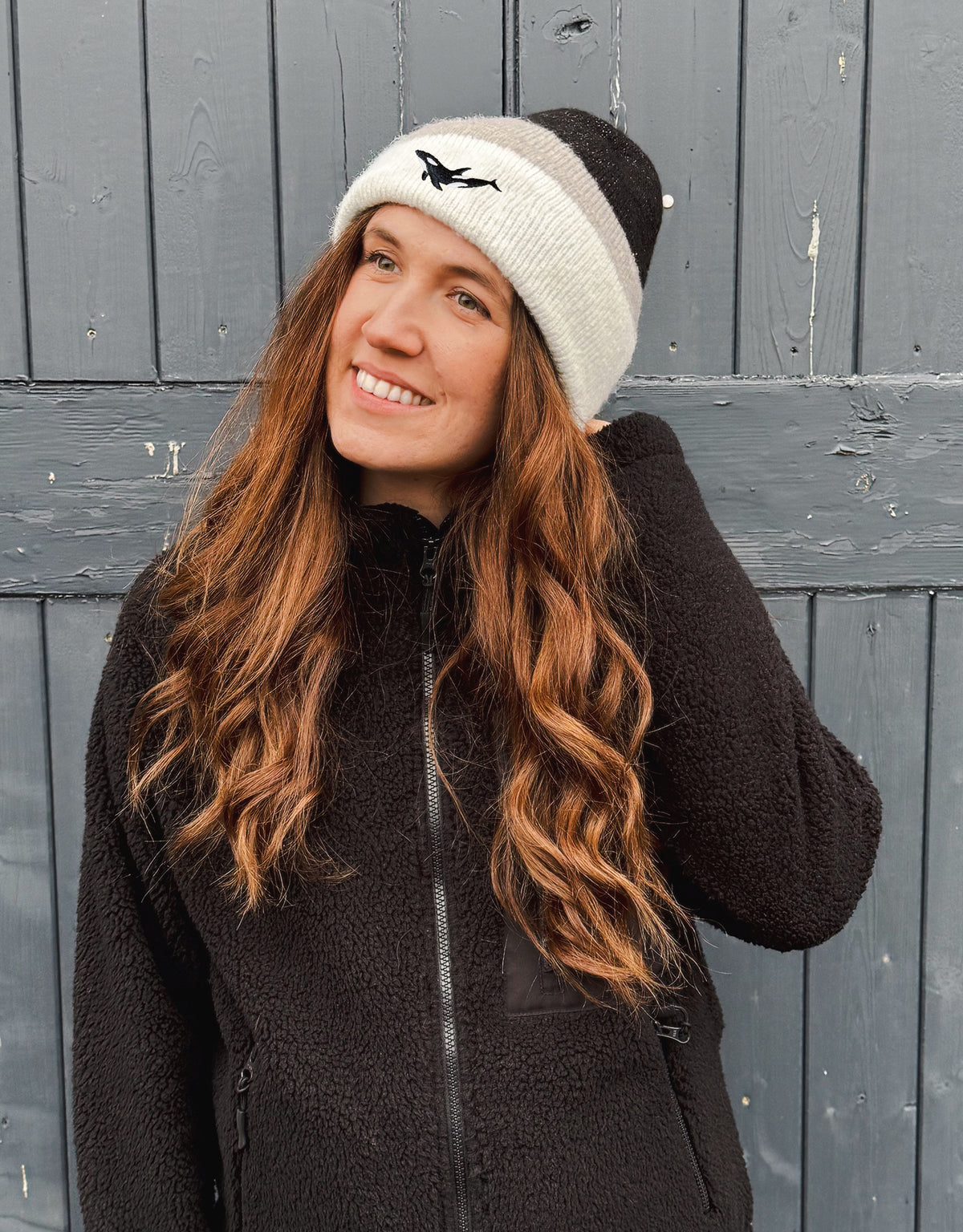Orca Embroidered Tonal Beanie