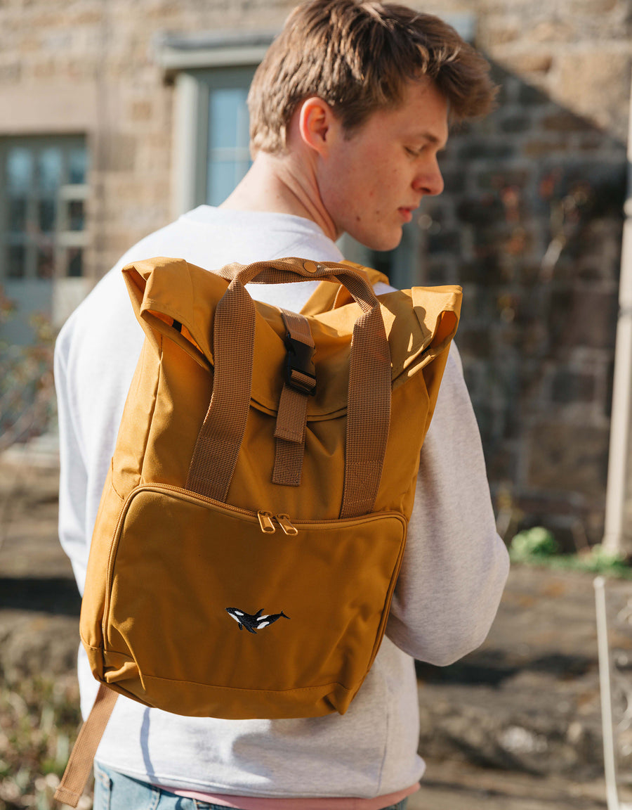 Orca Embroidered Fold-Top Backpack