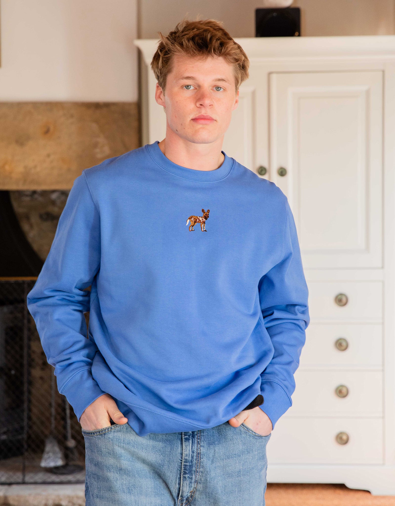 Painted Dog Embroidered Unisex Sweatshirt