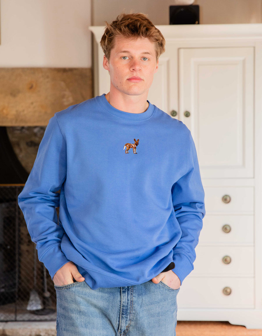 Painted Dog Embroidered Unisex Sweatshirt