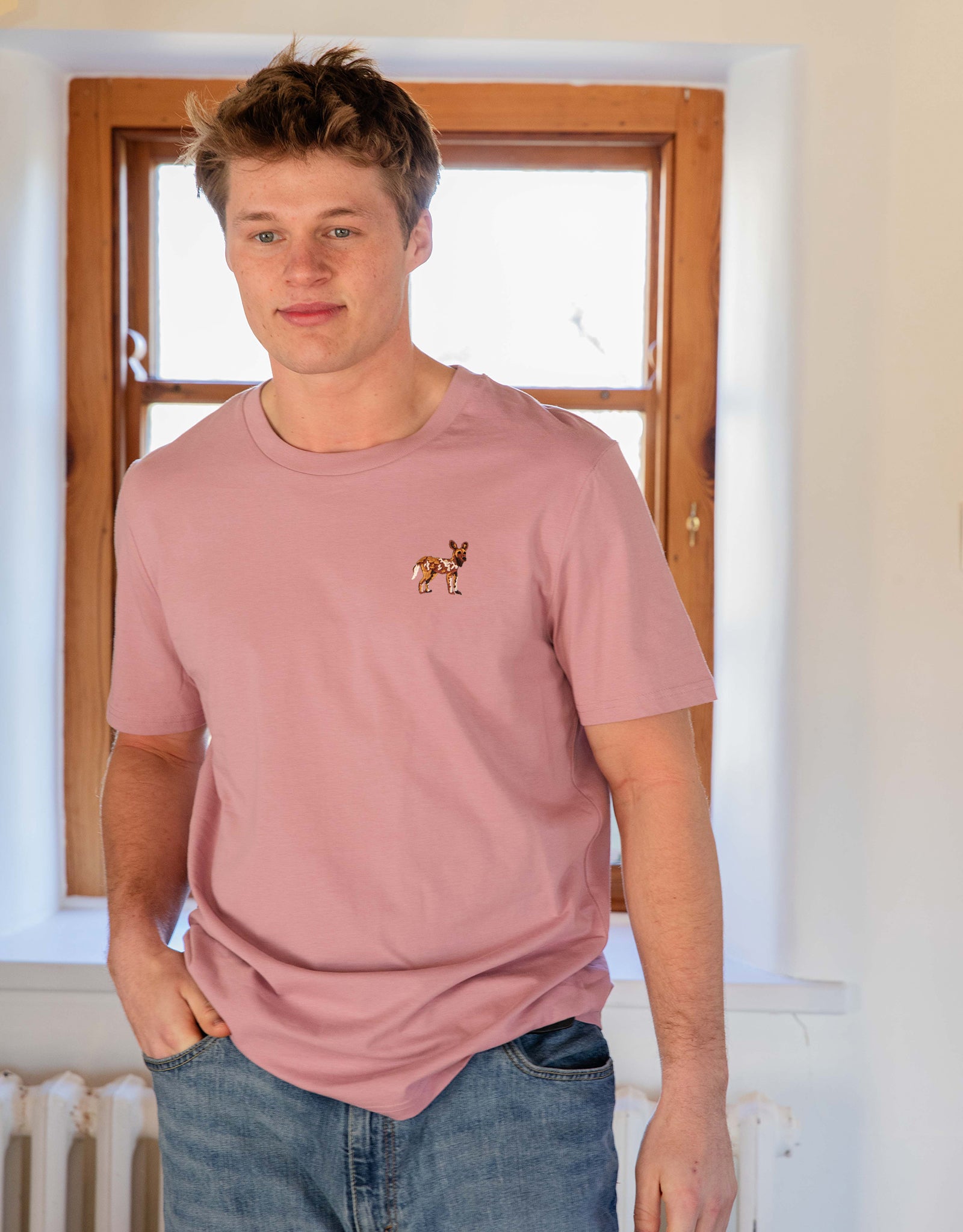 Painted Dog Embroidered Unisex T-Shirt