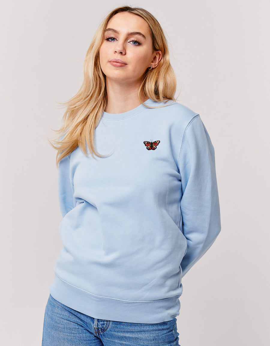 Peacock Butterfly Embroidered Unisex Sweatshirt
