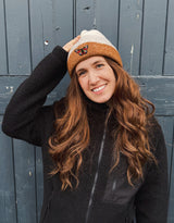 Peacock Butterfly Embroidered Tonal Beanie